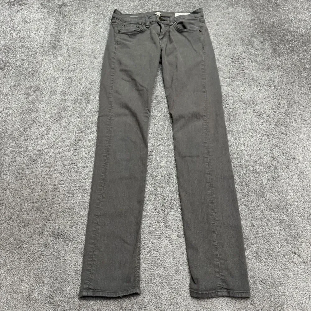 Rag & Bone The Dre Slim Boyfriend Denim Jeans Womens 24 Aged Sage Gray Stretch